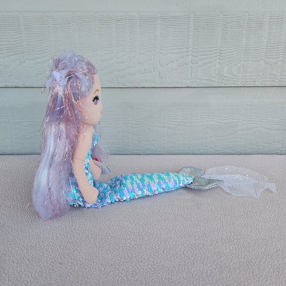 TY Sea Sequins Mermaid Athena Plush Doll 18" Flip Sequin Blue Limited Collection - Picture 9 of 12